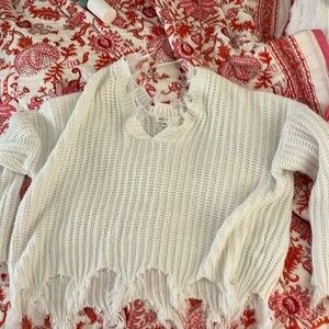 Preppy white sweater